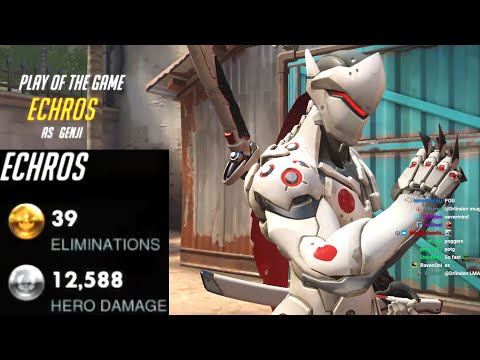 Top 500 Genji One Trick - Necros! 39 elims! [ Overwatch Season 29 ]