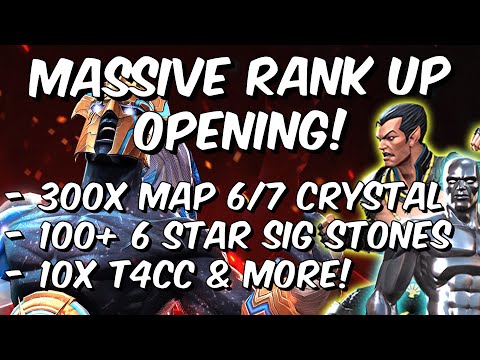 Massive Rank Up Opening! 300x Map 6/7 Crystals, 100+ 6 Star Sig Stones - Marvel Contest of Champions
