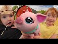PET PiG inside our HOUSE 🐷  Adley & Niko learn how to care for baby pigs! adopting a farm animal