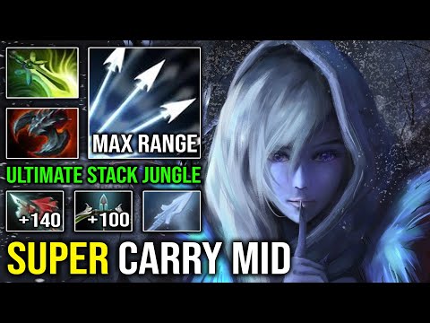 ULTIMATE STACK JUNGLER Carry Mid Drow Ranger with Max Attack Range vs Storm Mid Pro Dota 2