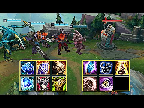 TANKS vs TURRET FULL BUILD FIGHTS #2 - League of Legends