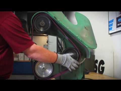 Norton Rapid Prep RF AO Belts on a Benchstand