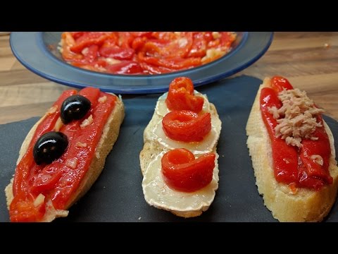 Pimientos asados al microondas