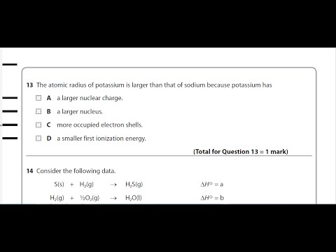 Edexcel AS Chemistry Unit 1 Question Paper May 2015 ( question 13) Solution