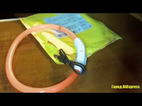 Светодиодный аккумуляторный ошейник для вашего питомца 50 см с возможностью подрезать