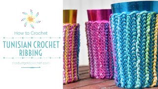 Cosmic Crochet Coozies | Video Tutorial | Tunisian Crochet Ribbing | Stitch Explorer Saturdays