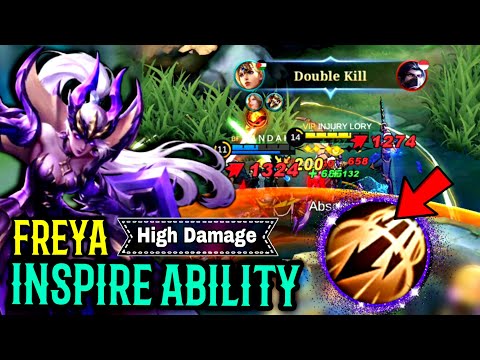 FREYA HIGH DAMAGE, ABILITY SPELL INSPIRE & EXP LANE - BEST BUILD FREYA MLBB