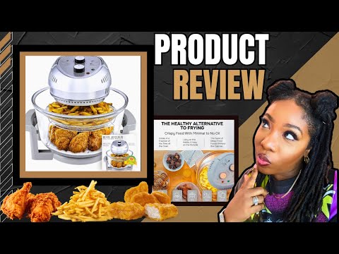 Granitestone 16Qt Large Glass Air Fryer Non Toxic – Family Sized Airfyrer Cooker with 3 Cooking Sections, Stainless Steel Racks, for French Fries, Chicken, No Preheat, Self Cleaning, Dishwasher Safe video review thumbnail