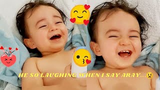 My baby laughing much when i say aray! dahil nadapa ako...🙄🤭🤣