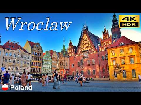 Wrocław Walking Tour | Early evening walk in the central Wrocław | Poland 🇵🇱 [4K HDR]