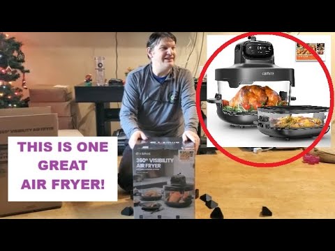 Kismile Upgraded 5-in-1 Glass Air Fryer, Portable Airfry with Dual Glass Bowl Design(4.7 QT & 2.6QT), Adjustable Temp &Time, Freezer & Dishwasher Safe, Bake, Roast, Air Fryer, Keep Warm, Crisp video review thumbnail