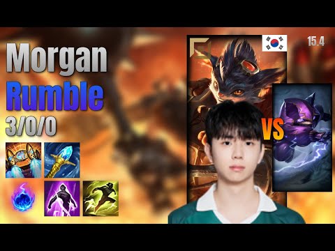 Morgan Top Rumble vs Kennen lol KR solo rank Full Game 15.4 | 모건 럼블 vs 케넨