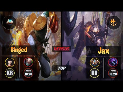 Lehends SINGED (Top) [Unsealed Spellbook] VS JAX - Challenger KR Patch 10.20