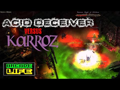 Venom Deceiver vs Karroz - Acid damage dual-wield ranged - Grim Dawn v1.1.9.1 - HCU