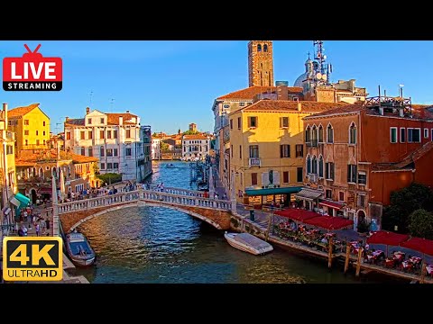 🔴 4K Live Cam of Ponte delle Guglie Venice - View from Hotel Leone Venezia  - Live stream ライブカメラ
