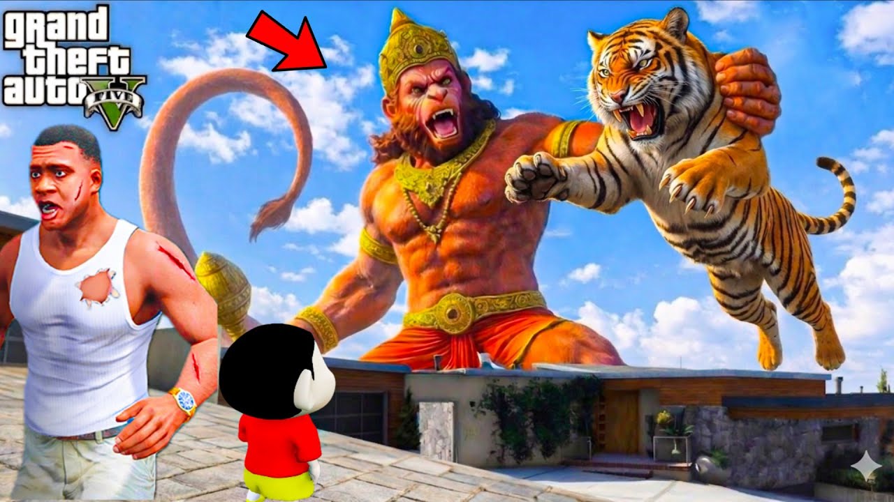 Franklin Shinchan Doraemon  Escaped From Tiger GTA 5 in Telugu