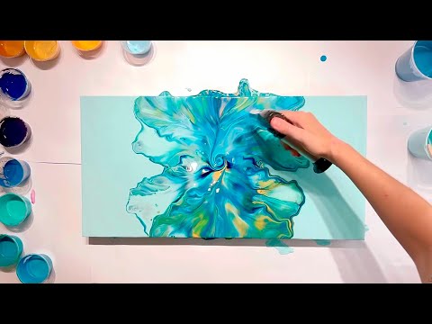 Pastel Turquoise Dutch Pour Tutorial💚 / Fluid Acrylic Painting