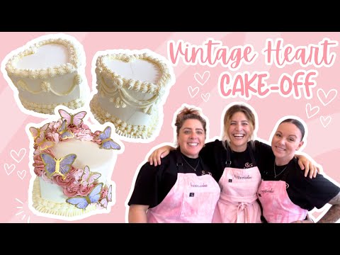 Vintage Heart Cake Decorating Challenge | Real-Time Un-Edited Cake Decorating [Satisfying]