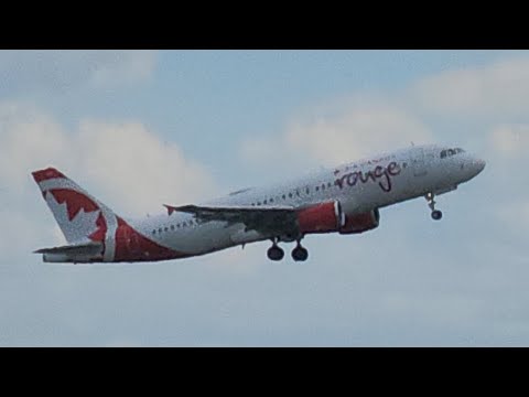 Air Canada Rouge Airbus A320-214 Taking Off From Runway 26 #yqr