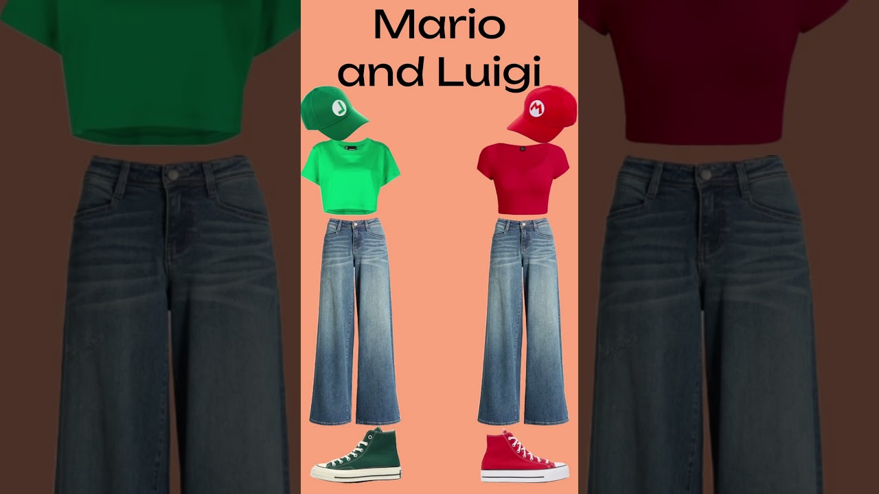 Daily matching Halloween costume #halloween #music #costumes #outfits #fypシ゚viral #mario #besties