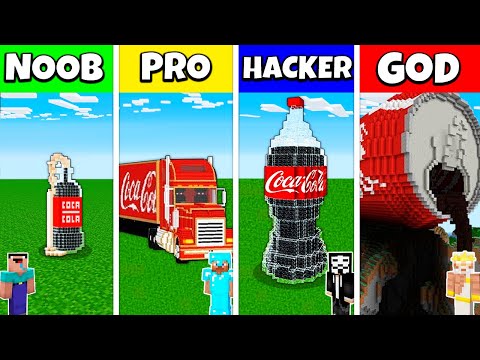 TEN - Minecraft Animations - Minecraft Battle: NOOB vs PRO vs HACKER vs GOD: COCA COLA SODA HOUSE BUILD CHALLENGE / Animation