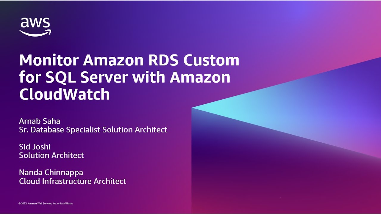 Monitor Amazon RDS Custom for SQL Server using Amazon CloudWatch | Amazon Web Services