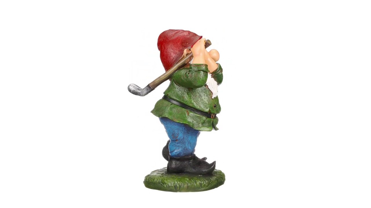 Bogey Burt Golfing Garden Gnome Statue Video
