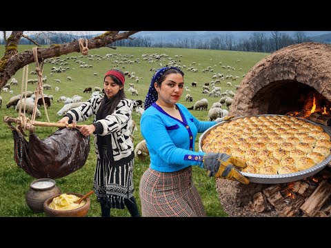 Traditional Village Cooking :Potato Bread ,Making Butter & Fresh Cheese the Old Village Way 🧈🌿 