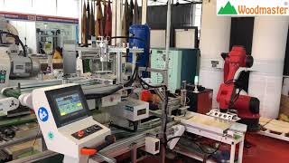 Máy đánh mộng 2 đầu Cnc có hệ thống nạp phôi tự động gắp phôi ra bằng Robot