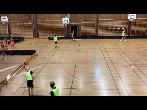 Innebandyövning - Passningsövning med skott