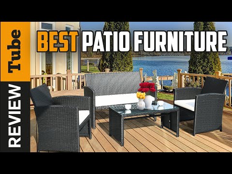 Classic 5 Pieces Outdoor Dining Set with Rust-resistant Aluminum Table for Poolside, Patio Furniture Set with Thick HDPS Tabletop&All-Season Comfort Armrests for Garden (5 PCS with round table) video review thumbnail