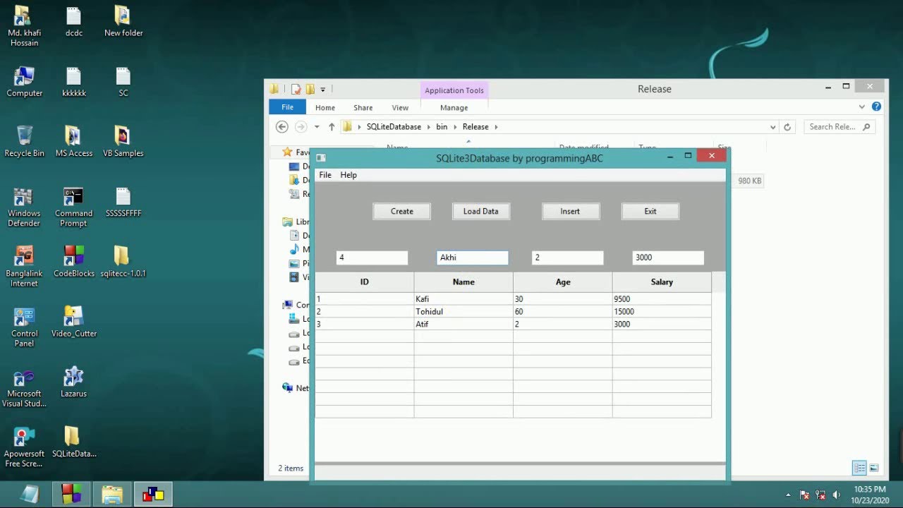 wxSQLite3::wxWidgets(CodeBlock) : Insert Database