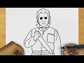 HOW TO DRAW MICHAEL MYERS STEP BY STEP DRAWING MICHAEL MYERS EASY