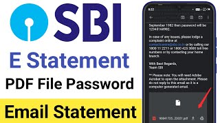 sbi account e statement pdf file password | sbi bank statement pdf file password