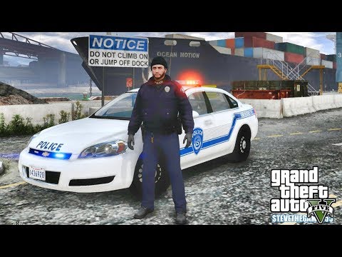 GTA 5 MODS LSPDFR 1065 - PORT AUTHORITY PATROL!!! (GTA 5 REAL LIFE PC MOD)