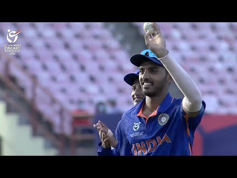 vicky ostwal bowling Vicky ostwal wickets vs SA vs Ind Highlights under 19 worldcup 2022  yash dhull