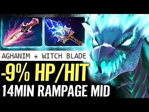 🔥 14min RAMPAGE 1KILL Per MIN Winter Wyvern MID — Aghanim + Witch Blade 9% HP Per HIT Dota 2 Pro