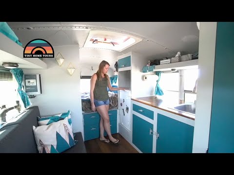 Beautifully Designed Mini School Bus Conversion - Filled With Clever Design Hacks