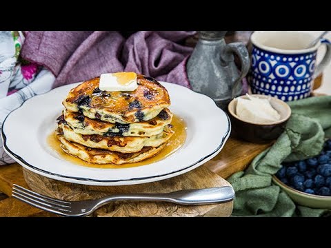 Country Cottage Cheese and Blueberry Pancakes - Home & Family