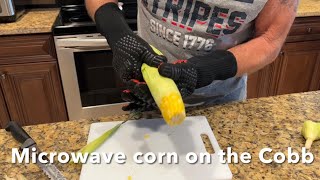 Microwave Corn on the Cobb (still in the husk)