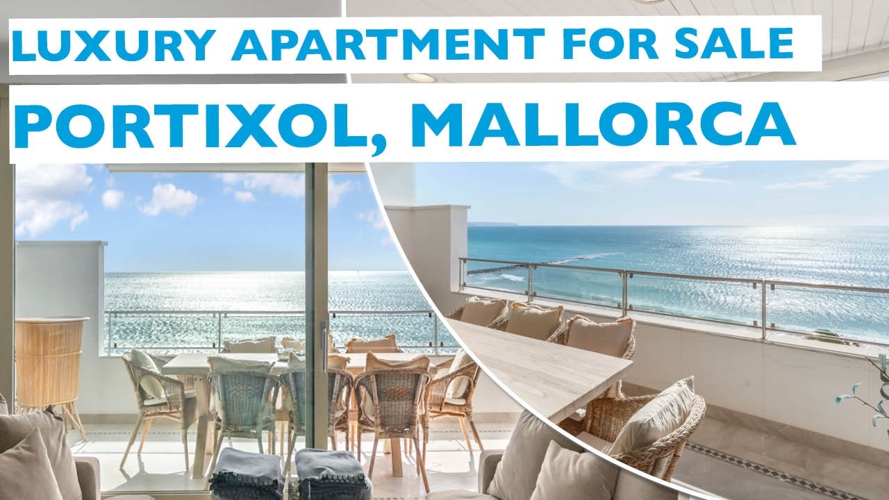 Exceptional first line residence for sale in Portixol, Palma with large beach front terrace, pool & parking