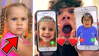 CALLING RYAN’S WORLD AND LIKE NASTYA!! *RYAN IS CHEATING ON KIDS DIANA SHOW*