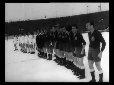 ECC 1955-56. Quarter-finals. Partizan - Real Madrid. Highlights.