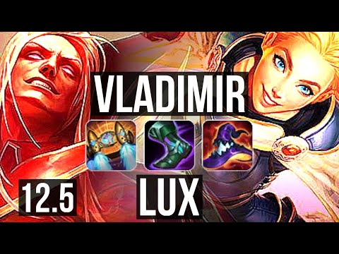 VLADIMIR vs LUX (MID) | 13/1/11, Legendary, 500+ games, 1.0M mastery | EUW Diamond | 12.5
