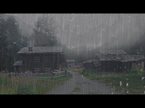 Escuche Solo 2 Minutos y Duerma Inmediatamente con Sonido de Lluvia en Techo en Bosque Brumoso