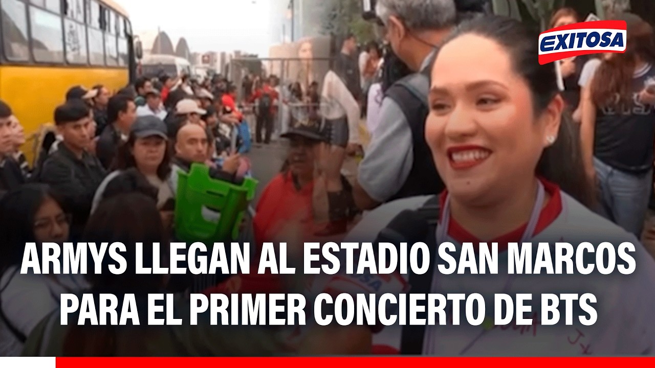 🔴🔵 ARMYs llegan al estadio San Marcos para el primer concierto de BTS