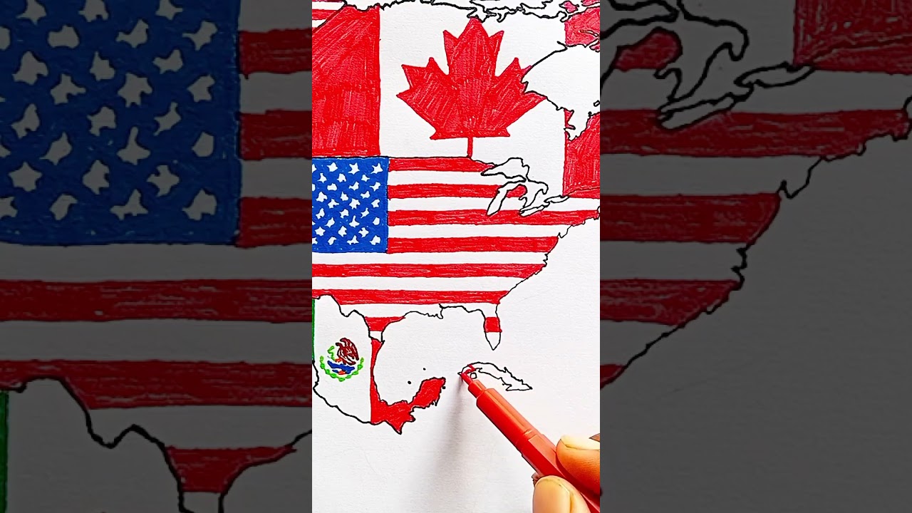 Draw Flag Map of Cuba 🇨🇺 #cuba