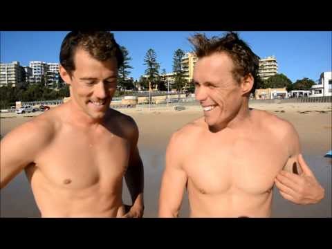 Bondi Rescue's Adriel 'Bacon' Young and Andrew 'Reidy' Reid Interview after Wollongong swim
