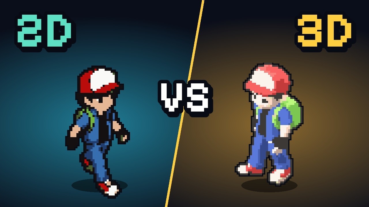 2D vs 3D sprites, side by side