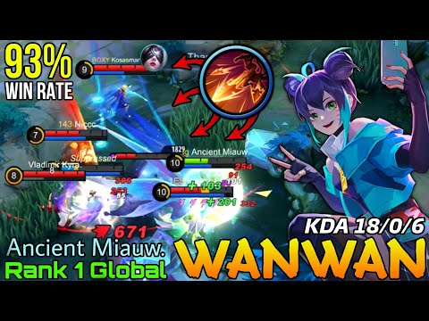 93% Win Rate Wanwan Wipe Out Enemies!! - Top 1 Global Wanwan by Ancient Miauw. - Mobile Legends